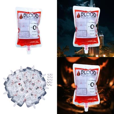 10er-Pack Blutbeutel für Getränke, wiederverwendbare Behälter, Saftbeutel, Requisite für Vampirleichen, Mottoparty-Dekoration