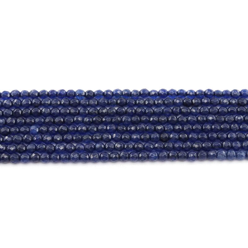 4mm Natural Lapis Lazuli Blue & White Faceted Stone Beads for DIY Jewelry Accessories