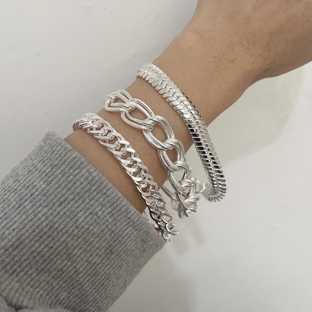 100% Solid 925 Silver Bracelet for Women Men Vintage Handmade Shinning Heart Bracelets Birthday Christmas Gift