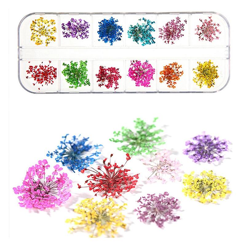 Flower Nail Art Decoration Real Mini Dried Blossom Natural Floral Stickers Nail Charms Diy Manicure Nails Accessories Home Salon