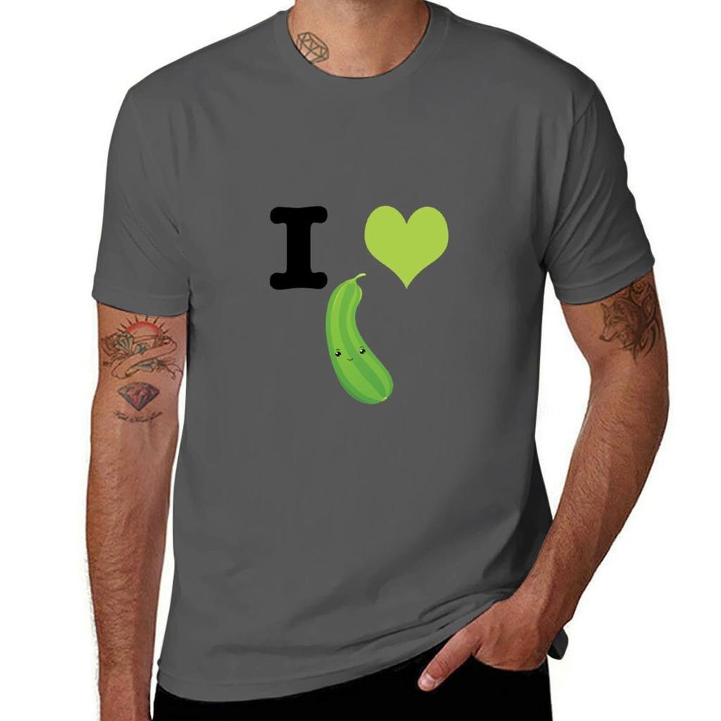 Cute Kawaii I Heart Zucchini T-Shirt Lightweight Sport Basic T-Shirt