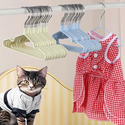 10Pcs Pet Clothes Hangers, Space-Saving Metal Hangers For Pet Apparel, Durable & Easy-To-Use, Ideal For Small To Large Pets