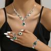 Trendy European and American New Jewelry - High-end Crystal Gemstone Women's Teardrop Necklace