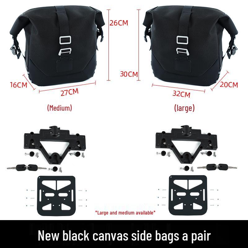 Qidian KD150C Retro Side Bag Canvas with Protective Bar, Backrest, and Footrest Modification