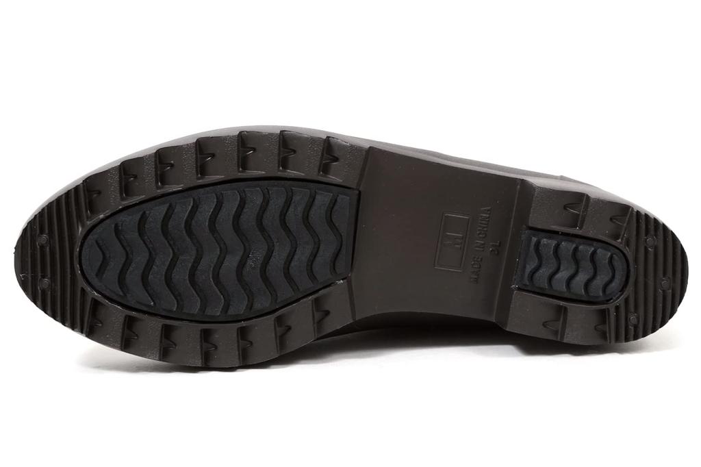 Mozu Lightweight Rain EVA Size L Women's Side-Gore Boots, One-Piece Construction, Black/Brown,