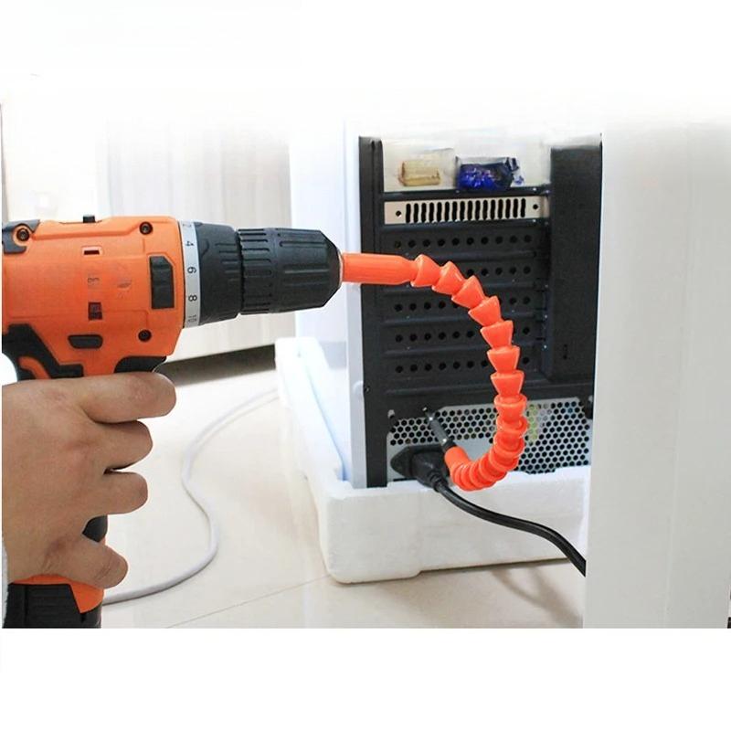 Flexible Drill Extension 300mm Bending Adapter Geometric Shaft Connector for Electric Drill Accessories Black