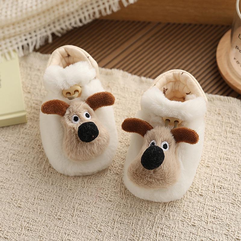 Winter Baby Booties: Soft Sole, Plush-Lined, Non-Slip, Imitation Rabbit Fur, Cute Cartoon for 0-1 Year Olds