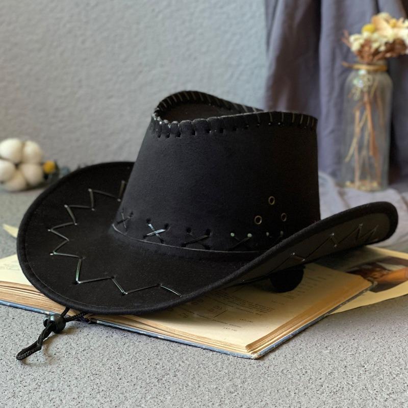Chapéu de cowboy ocidental infantil verão exterior proteção solar viseira viagem chapéu de cavaleiro aba larga chapéu jazz masculino