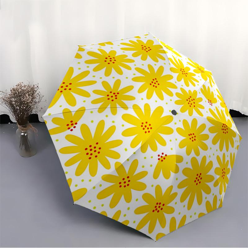 1pc Flower Pattern Automatic Open/Close Umbrella, Portable Folding Umbrella for Travel, Themed Events,