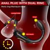 Cock Ring Prostate Vibrator for Male Double Ring Anal Plug Vibrating Delay Ejaculation Male Masturbator Sex Toys for Men 18+