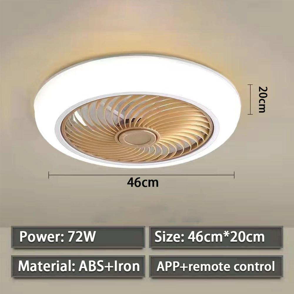 72W Electric Ceiling Fan Light Kitchen Toilet Ceiling Fan Lamp Bedroom Intelligent 6-speed Timed LED Ceiling Fan
