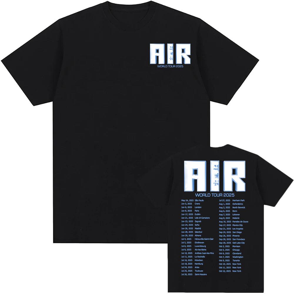 

Футболка Air MOON SAFARI World Tour 2025 Футболка с коротким рукавом Повседневная Унисекс Уличная одежда Летняя Хлопковая Футболка с круглым вырезом для мужчин M