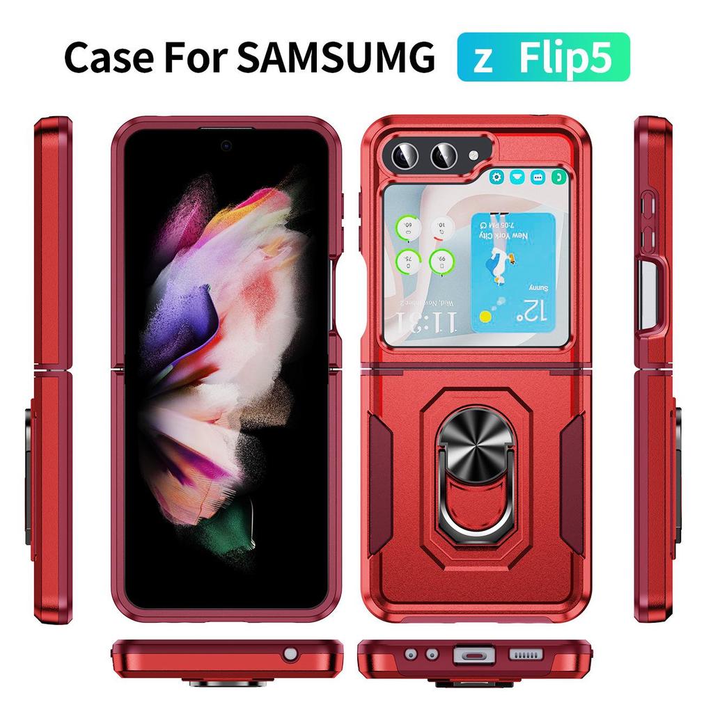 Samsung Z Flip6 Protective Case with Ring Holder - Full Coverage