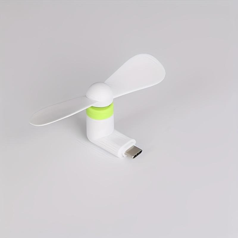 

Мини-вентилятор USB, портативный охлаждающий вентилятор для мобильных телефонов, питание через интерфейс Type-C, бесшумная конструкция для походов и путешествий 1pc белый