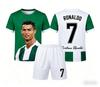 Summer Fashion New Ronaldo # 7 Football Jersey Sport Training Competition Short Sleeve T-shirt and Shorts Set Family Kids Tees