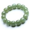 Hetian Jade Duck Egg Blue Bead Bracelet for Men & Women - Pinkish Green Handcrafted Design