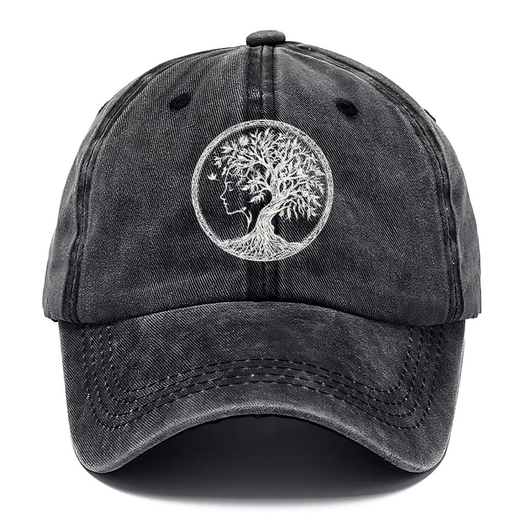 New Hat Printed Logo Muse Tree Fashionable Washed Old Cap Men's Shade Baseball Cap