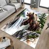 1PC Nature, Bear Non-Slip Floor Carpet Compatible for Office&Living Room&Dining Room - Flat-Weave Machine- Soft & Pattern-E232