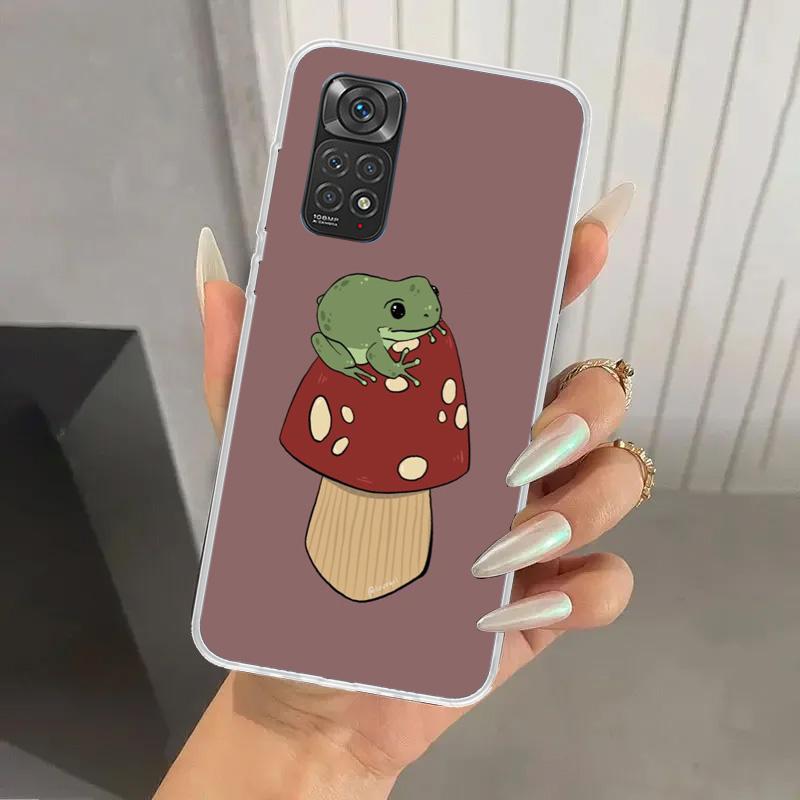 Cottagecore Frog Mushroom Kawaii Phone Case for Xiaomi Redmi Note 15 14 14S 13 12S 12 Pro 11S 11 Plus 11T 11E 10S Soft Funda Pri