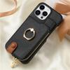 Leather Zipper Wallet with Card Holder Phone Case for IPhone 16E 16 15 14 13 12 11 Pro Max XS XR 7 8 Plus Ring Kickstand Cover