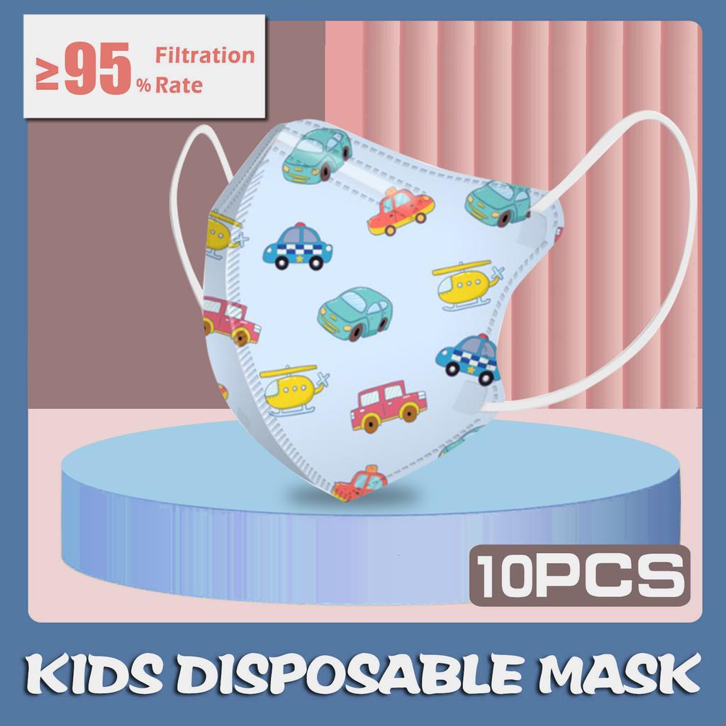 10 Stück Kinder Kinder Baby Maske Einweg-Gesichtsmaske Cartoon 4-lagig Ohrschlaufe