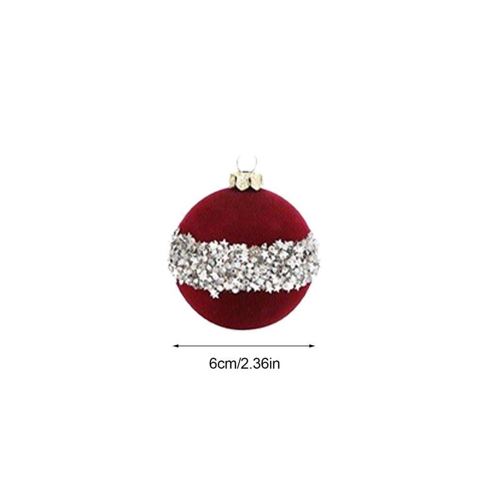 Velvet Christmas Balls 16 Pieces Shatterproof Ball Decor 2.36 Inch Velvet Christmas Ornament With Rhinestone For Home Holiday 6cm