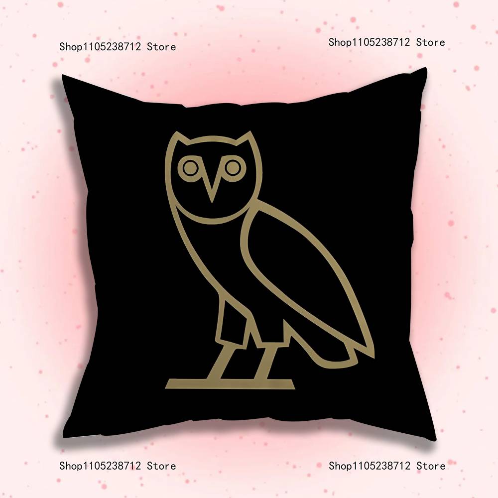 Drake O-OvO OWL Pillow Covers Cartoon Sofa Decorative Home Double-sided Printing Short Plush Cute Cushion Cover