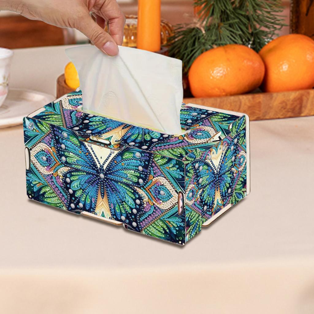 DIY Diamond Napkin Holder Set Diamond Art Paper Towel Holder Wooden 5D Diamond Painting Tissue Holder for Home & Office Decor