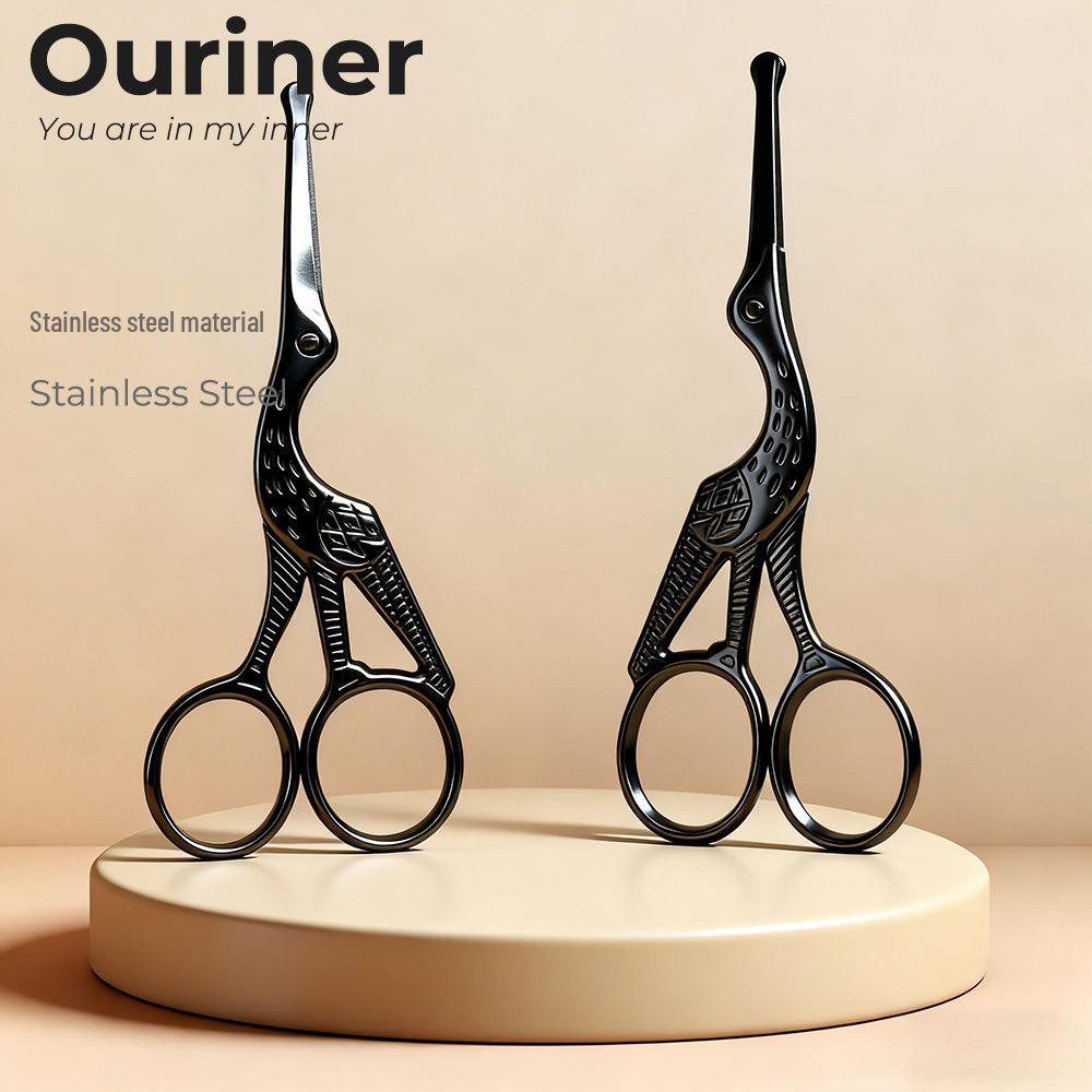 Stainless Steel Round-Head Nose, Eyebrow, Eyelash, and Makeup Scissors