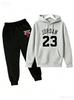 Set Felpa con Cappuccio e Pantaloni Tuta da Basket '23 Unisex per Bambini - Stile Euro-Americano