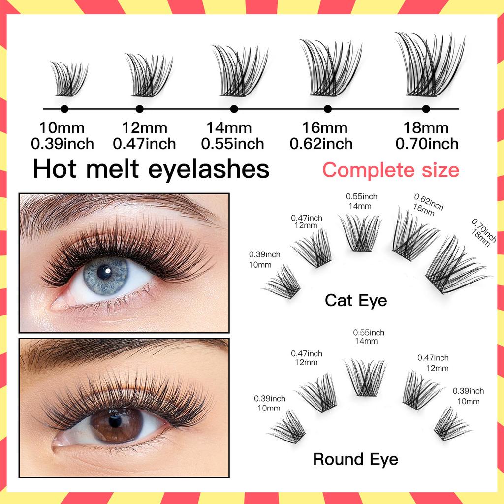 Natural Thick C-Song Single Cluster False Eyelashes 10-18Mmdiy Segmented Multi-Hair Eyelashes