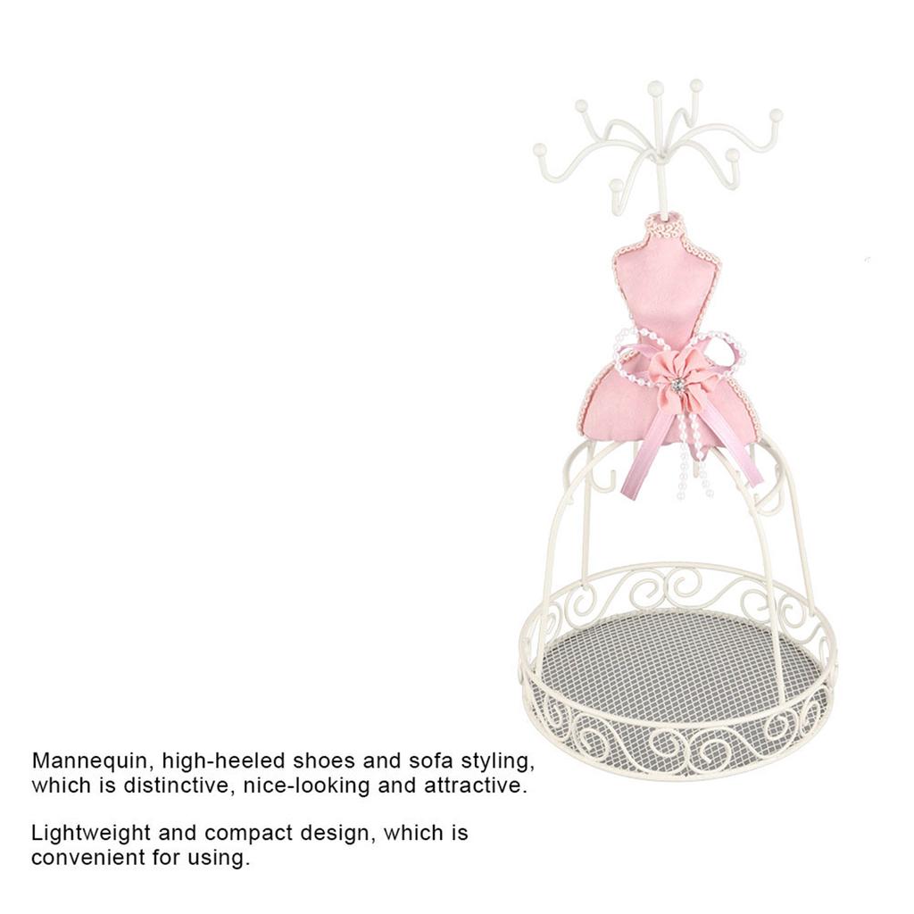 Modell Kleid Hochhackige Schuhe Ohrring Halskette Ring Schmuckhalter Ständer Display(Eisenregal)