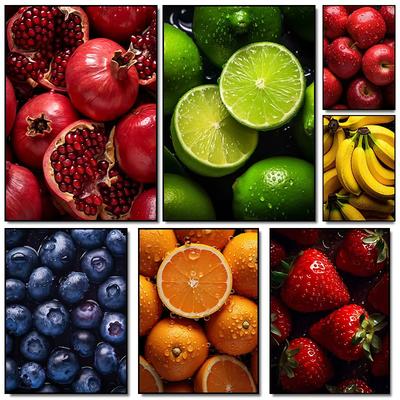 Pittura Diamante Frutta Fragola Limone Immagine Mosaico Diamante Pieno Kit Punto Croce Arte Fai da Te Cucina Ristorante Decorazione Casa