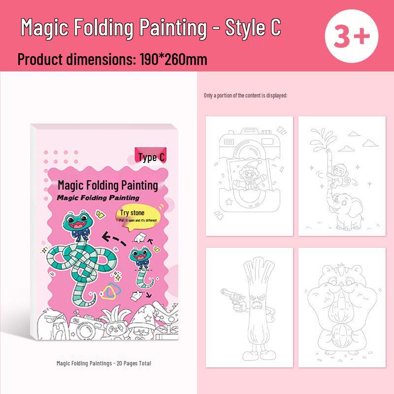 Children's DIY Magic Folding Tracing & Doodle Book: Eye-Friendly Educational Art Album