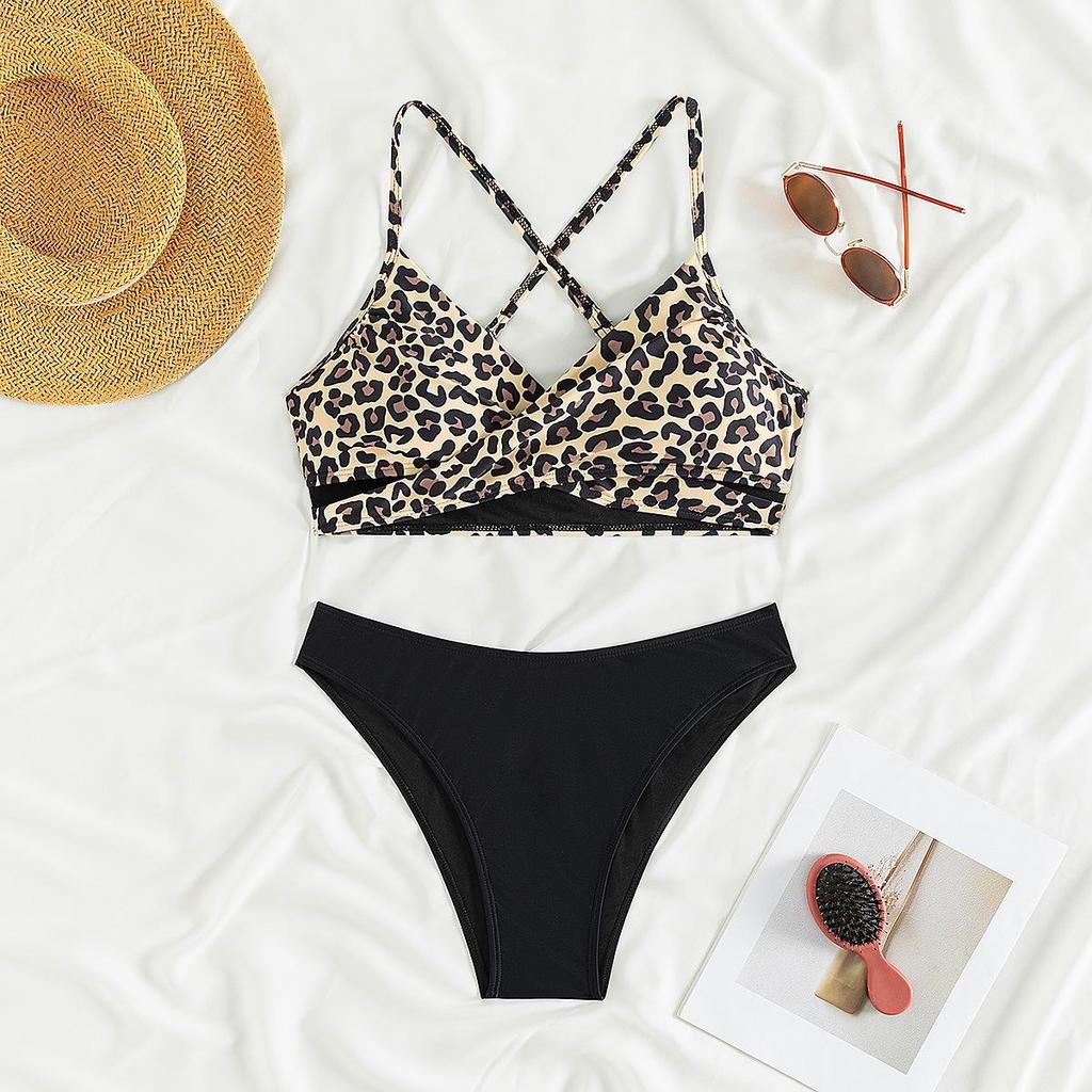 2025 Leopard Print Sexy Split Bikini Swimsuit for Women - European & American Style