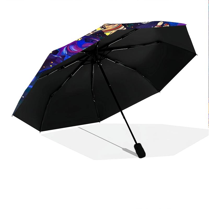 1 PC Automatic Folding Umbrella - outer space Pattern, Portable & Foldable Design with 8 Ribs, Christmas Birthday Gifts