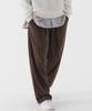 PIANER Corduroy One-Tuck Stitch Wide Pants (Brown)