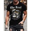 Realistic Print Men's Summer Sporty Comfortable T-Shirt with Mesh Fabric - Street Style, Round Neck, Short Sleeve, Suitable for Running and Daily Wear