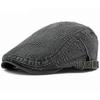 HT4361 Mens Berets Women 100% Cotton Ivy Flat Cap Artist Painter Spring Summer Autumn Denim Cap Male Female Adjustable Beret Cap