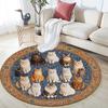Cats Round Area Rug,Carpet Rug for Living Room Bedroom Sofa Playroom Decor,Non-slip Floor Mat