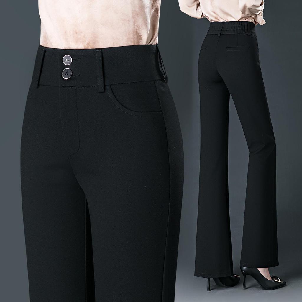 Women's Wide-Leg Knit Pants - Spring & Autumn Fashion, Casual Loose Fit, Mom Style.