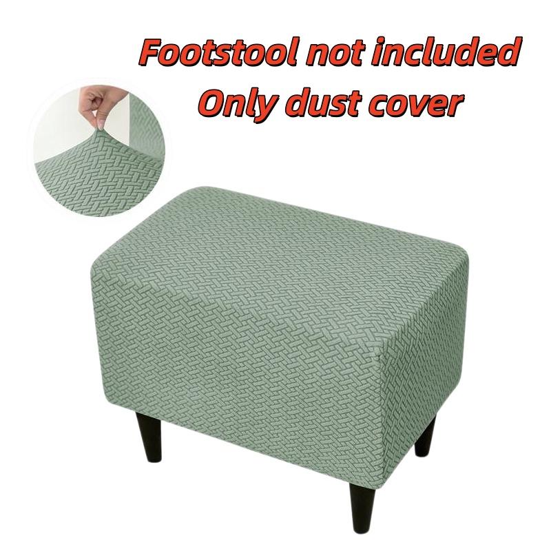1Pcs Dust-Proof Footrest Protector Case Jacquard Ottoman Slipcovers Elastic All-Inclusive Footstool Pouf Covers For Living Room