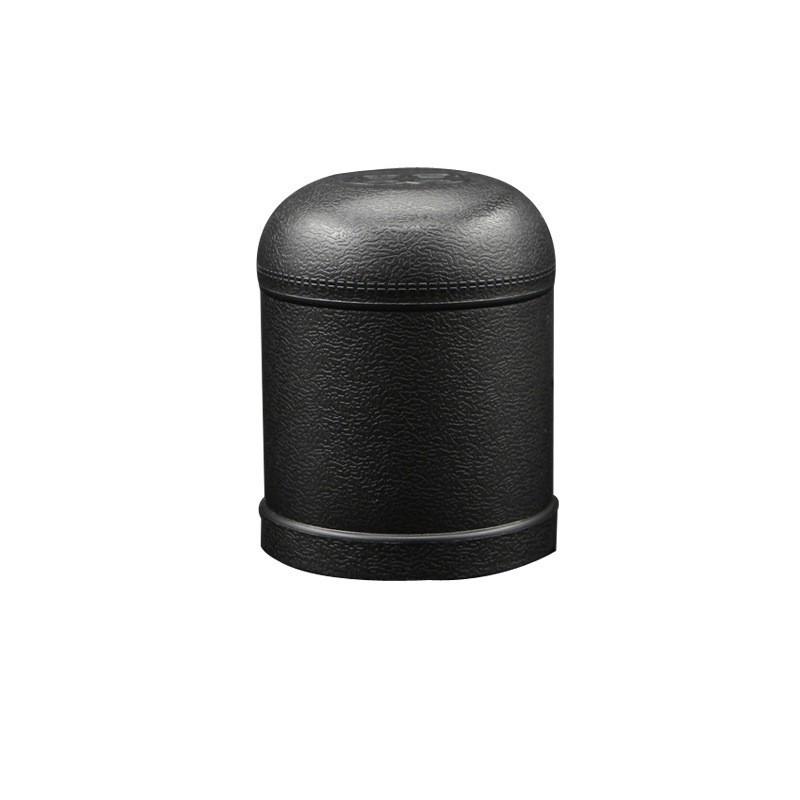 Schwarzer Würfelbecher: Doppelmünz-Shaker für Bar- & Streetfood-Unterhaltung