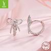 Woven Bow Ear Buckle Ladies, Sweet Girly Heart S925 Sterling Silver Full Body Earrings Earrings