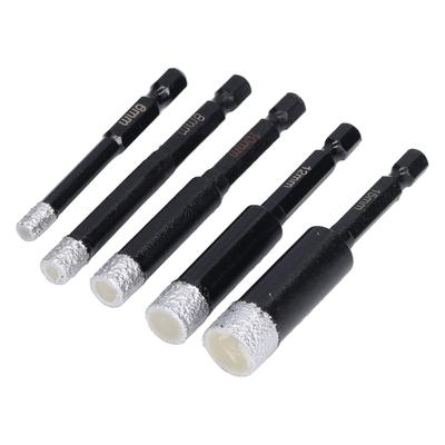 5PcsSet Diamond Hole Saw Hex Shank Granite Holes Opener for Ceramic Tiles Marble 6 8 10 12 15mm