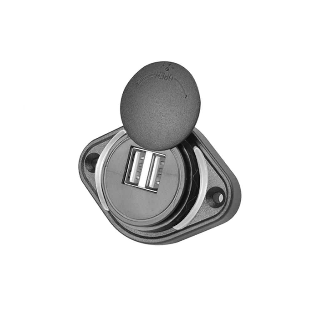 12-24 V 3,1 A Dual-USB-Autoladegerät-Adapter, wasserdichte Ladebuchse für Auto, Boot, Motorrad, Wohnmobil, Wohnmobil, Wohnwagen