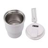 Metal Coffee Mug 450ml White Food Grade Silicone Double Layer Anti Slip Stainless Steel Mug for Camping Travel Car