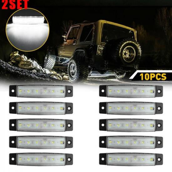 2Set White LED Rock Light 10 pods Lights for Off Road Truck Car ATV SUV Under Wh