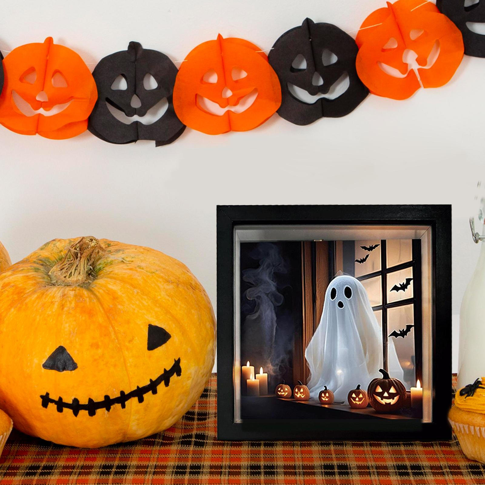 

Halloween Sign Creative Ornament,Creepy,Wooden,Prop,with Light Decorations for Centerpiece