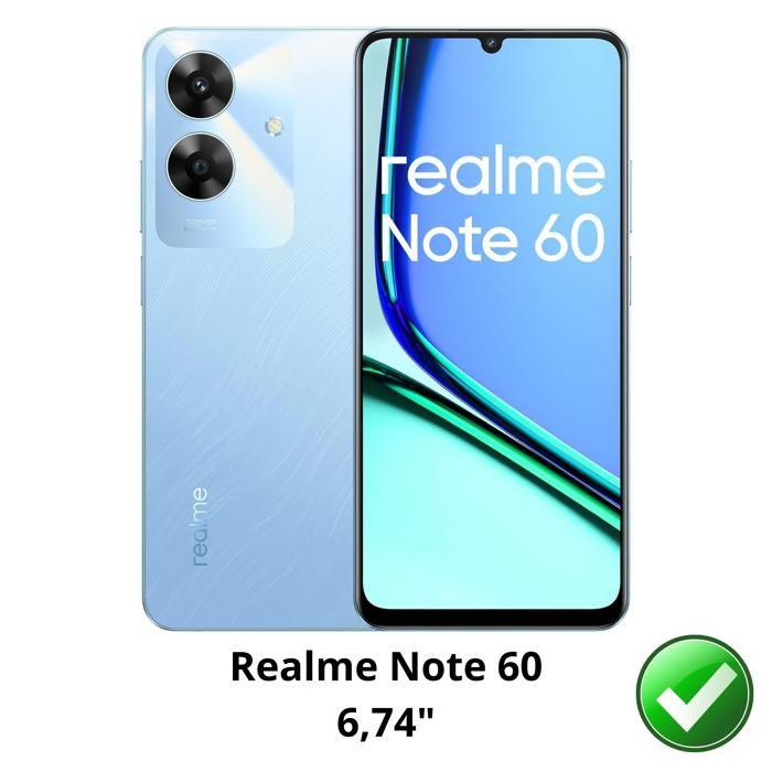 Härdat glas - Phonillico® - Realme Note 60 - 2-pack - Reptåligt - Skärmskydd